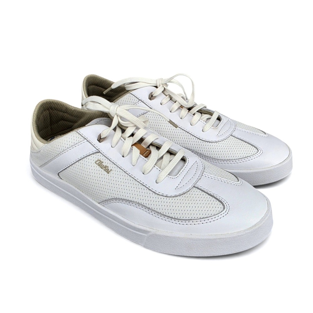 OluKai Kīlea Women's Size 8.5 White Leather Casual Comfort Sneakers New